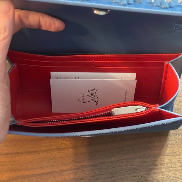 Christian Louboutin Blue Studded Crossbody Bag - Picture 6 of 11